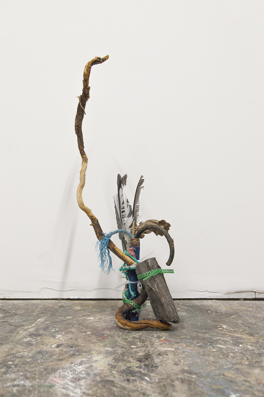 Clump — Driftwood, stone, iron, rope, feathers, rubber, plastic, foam, dead leaf